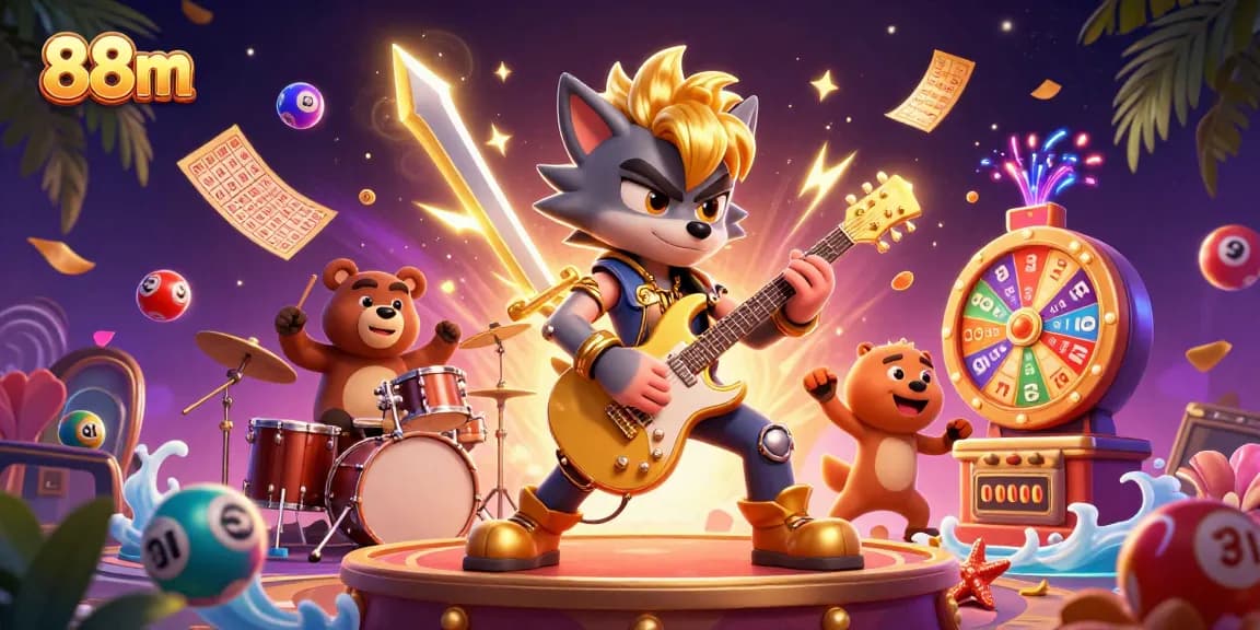 Experience engaging casino gameplay with 88m, featuring rock stars, dynamic prizes, and vibrant lottery elements.