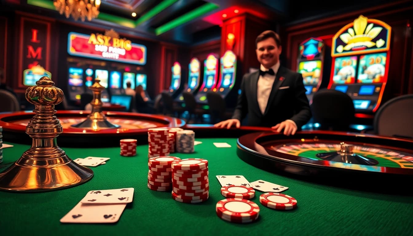Experience the thrilling atmosphere of rr88 gratis with luxurious gambling elements in a vibrant casino setting.