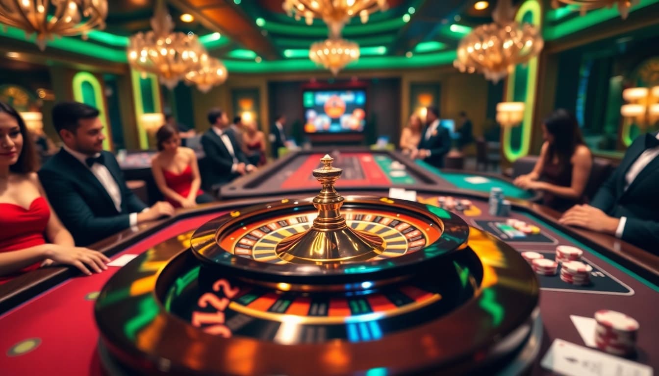Experience high-stakes excitement at https://onew88.com/ with vibrant roulette tables and elegant players.