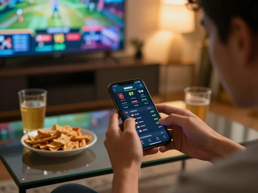 Engaging sports betting session on MMOO mobile app, showcasing live odds and strategies.