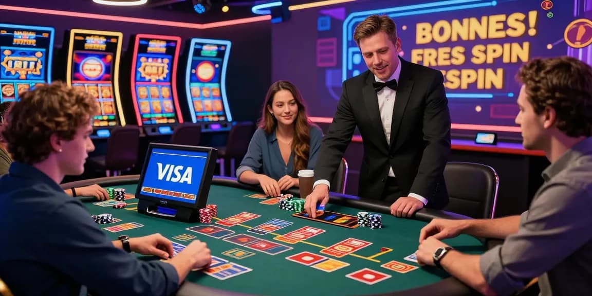 Players engaging with credit card casinos at scoarch.org.uk, showcasing vibrant neon gaming atmosphere and promotional offers.