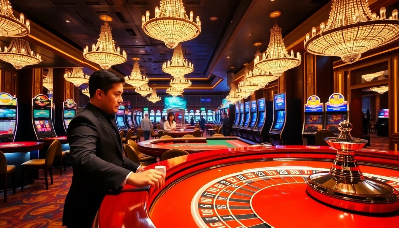 Experience the thrill of dn88 casino with vibrant gaming tables and luxurious ambiance.