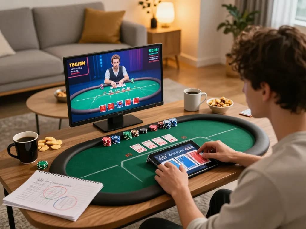Player enjoying live dealer games at home with xx88 mobile app in a cozy setting