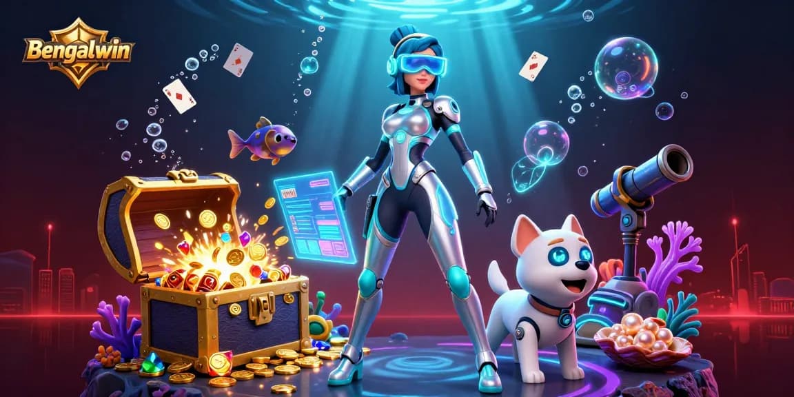 Bengalwin showcases an immersive online casino gaming experience with dynamic 3D characters and vibrant elements.
