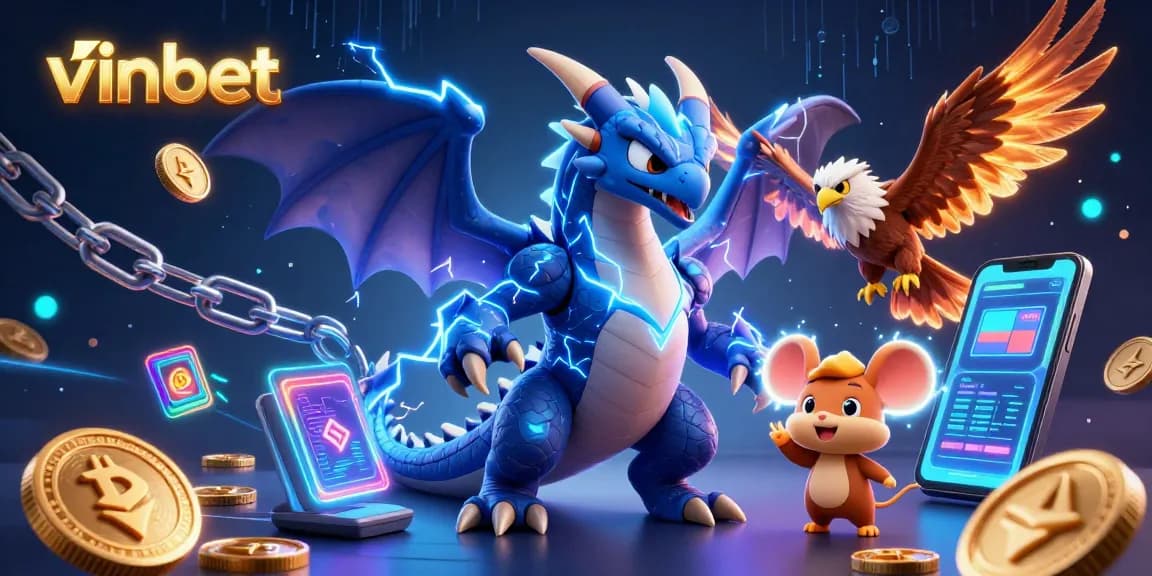 vinbet supercharged betting scene showcasing vibrant characters and dynamic crypto elements