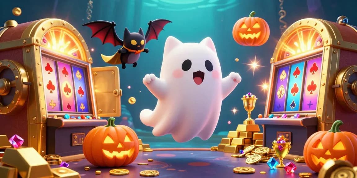 Experience thrilling wins at 88m with our vibrant ghost cat and vampire bat in an exciting casino adventure.