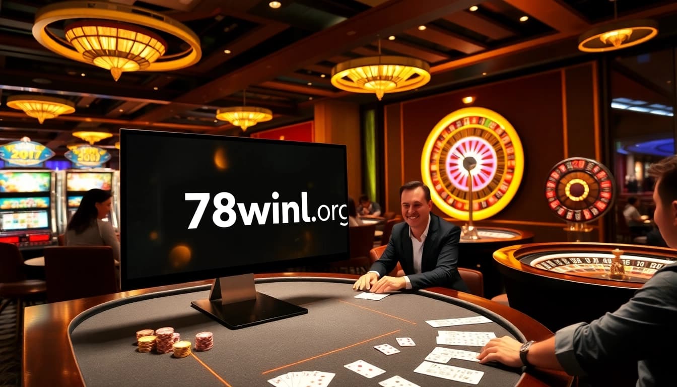 Experience the excitement of gambling at 78wintl.org with bright slot machines and engaging players.