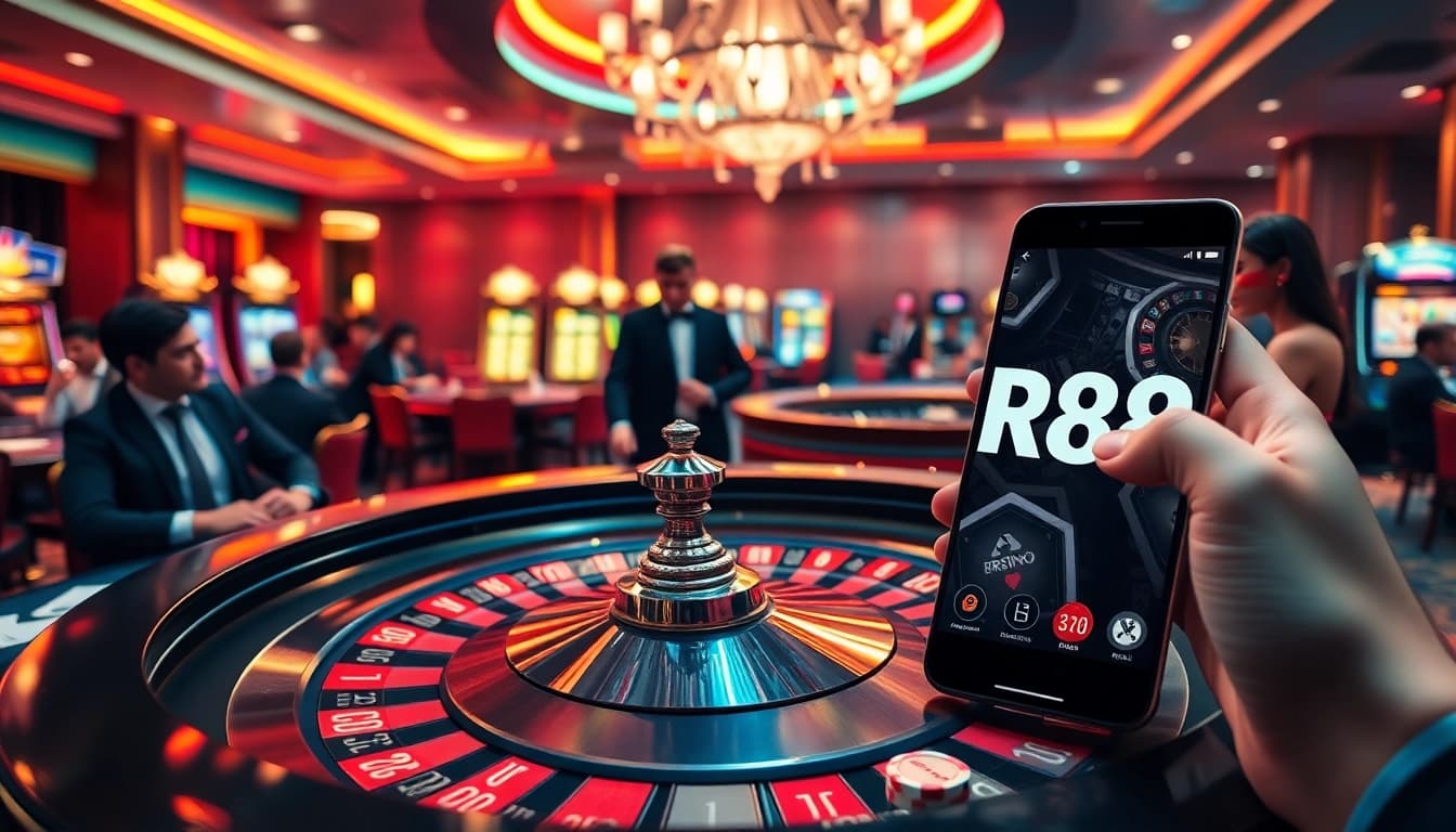 Experience the thrill of RR88 casino with vibrant gaming moments at the roulette table.
