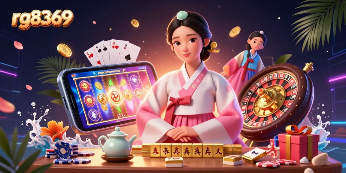 Experience vibrant gaming with rg8369 in an engaging casino-themed illustration showcasing dynamic game elements.