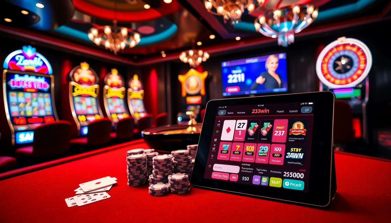 Experience the thrill of winning with 23win at a luxurious casino table filled with excitement.