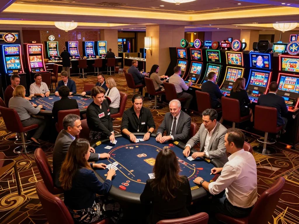 Players enjoying strategic games at TR88 casino tables, showcasing excitement and engagement in the atmosphere.