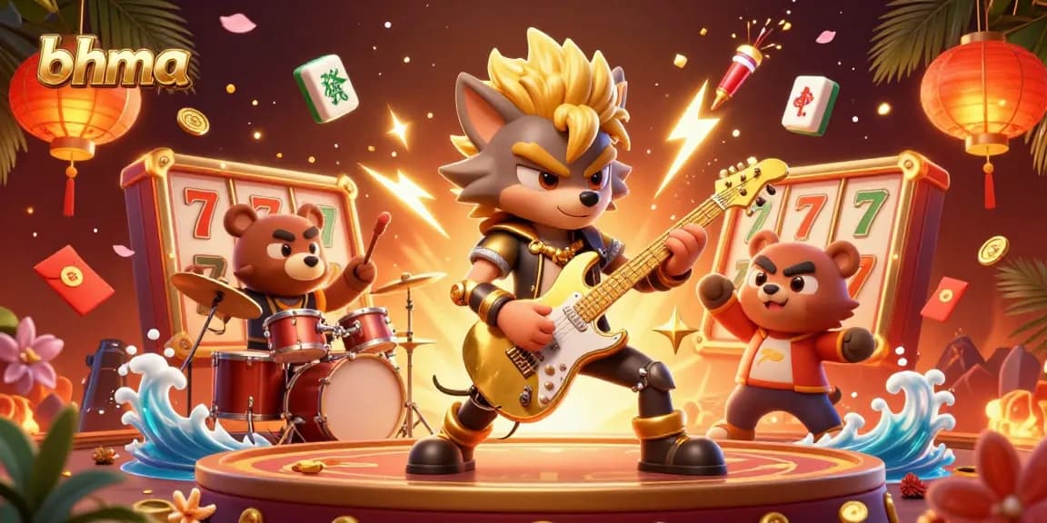 Join the bhma gaming adventure with electrifying characters on a vibrant casino stage!