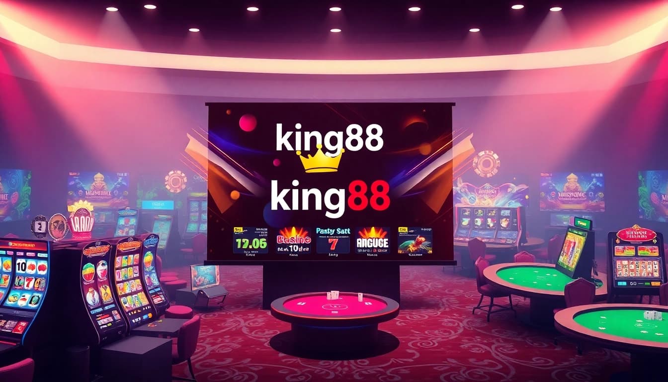 Engaging online betting platform interface featuring king88 with vibrant casino games and user-friendly design.