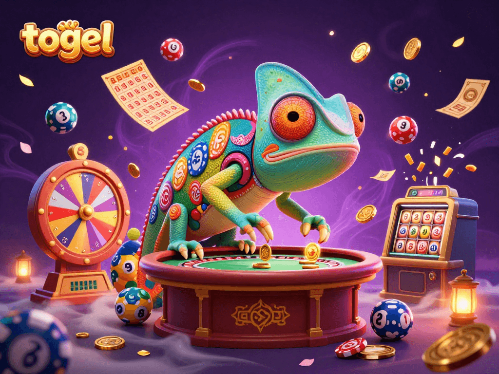 Engage with exciting togel action amidst colorful casino illustrations and dynamic lottery elements.