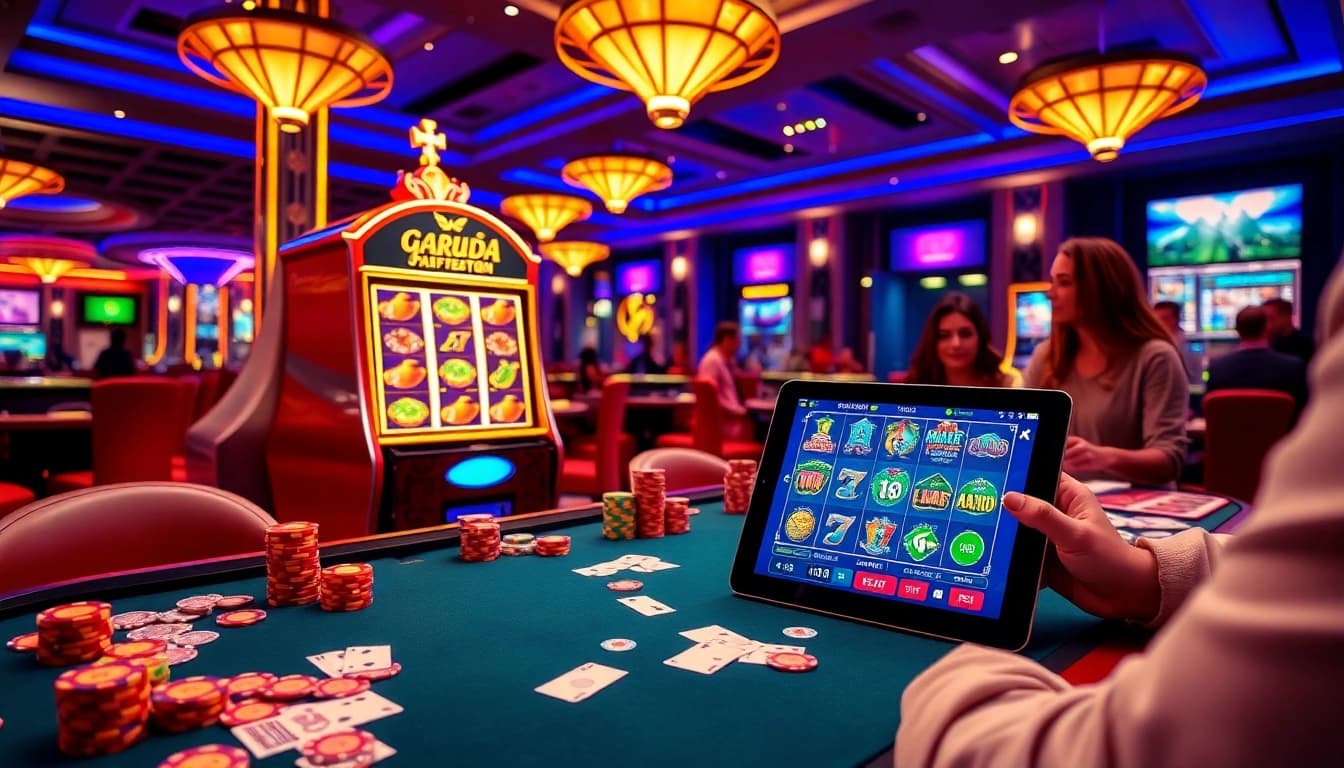 Experience the thrill of garuda slot at an exciting casino with vibrant gaming elements.