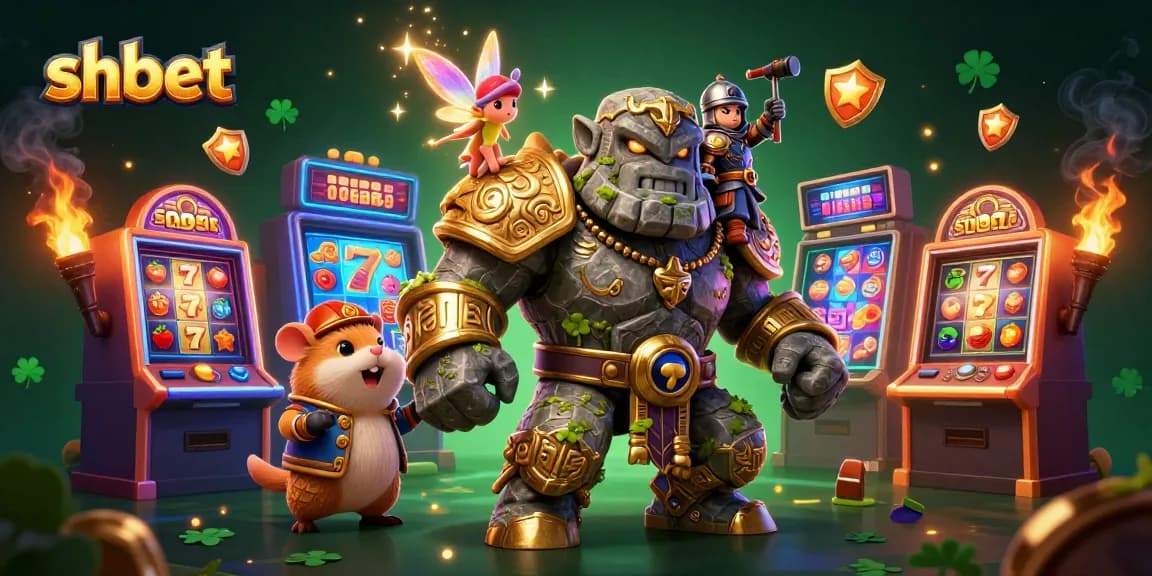 Engage with exciting shbet slots and jackpots in this vibrant 3D casino scene.