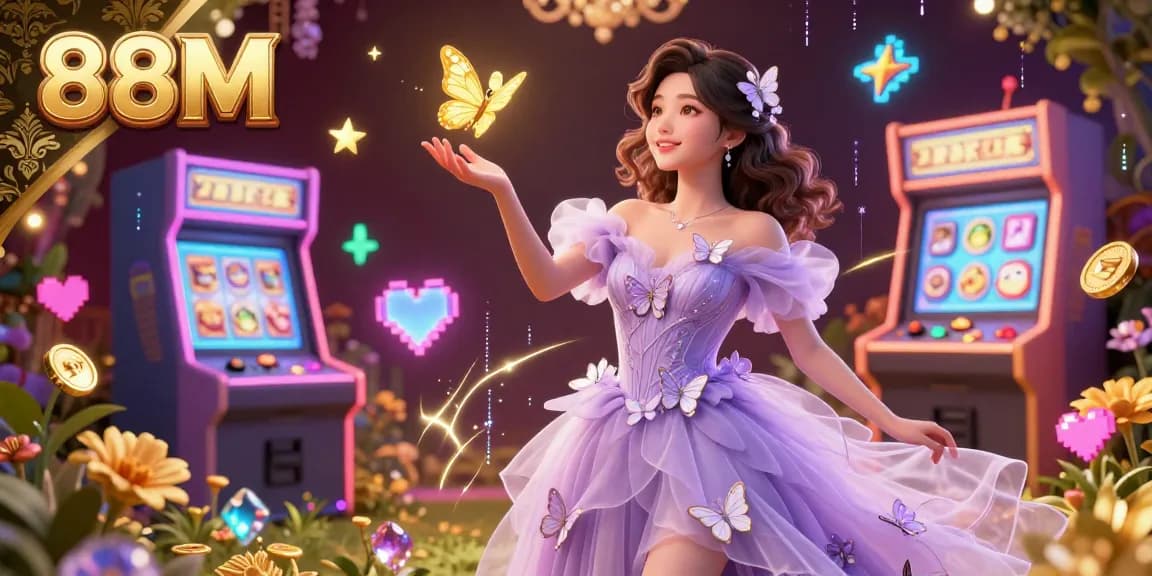 Play and win with innovative slots at 88M, showcasing vibrant characters and gaming energy