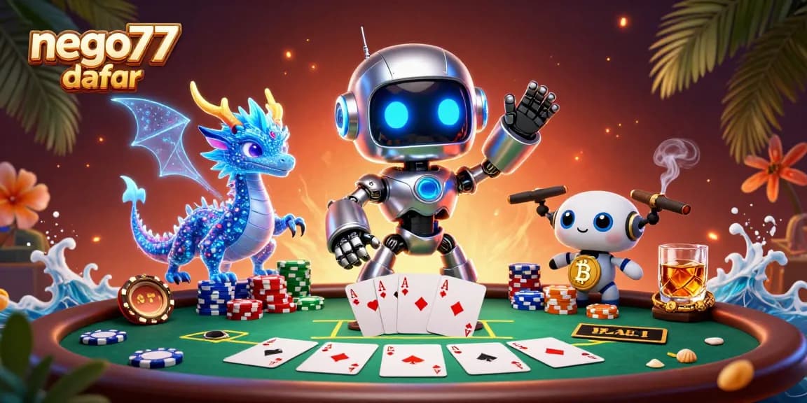 Experience seamless gameplay with nego77 daftar on this vibrant gaming illustration