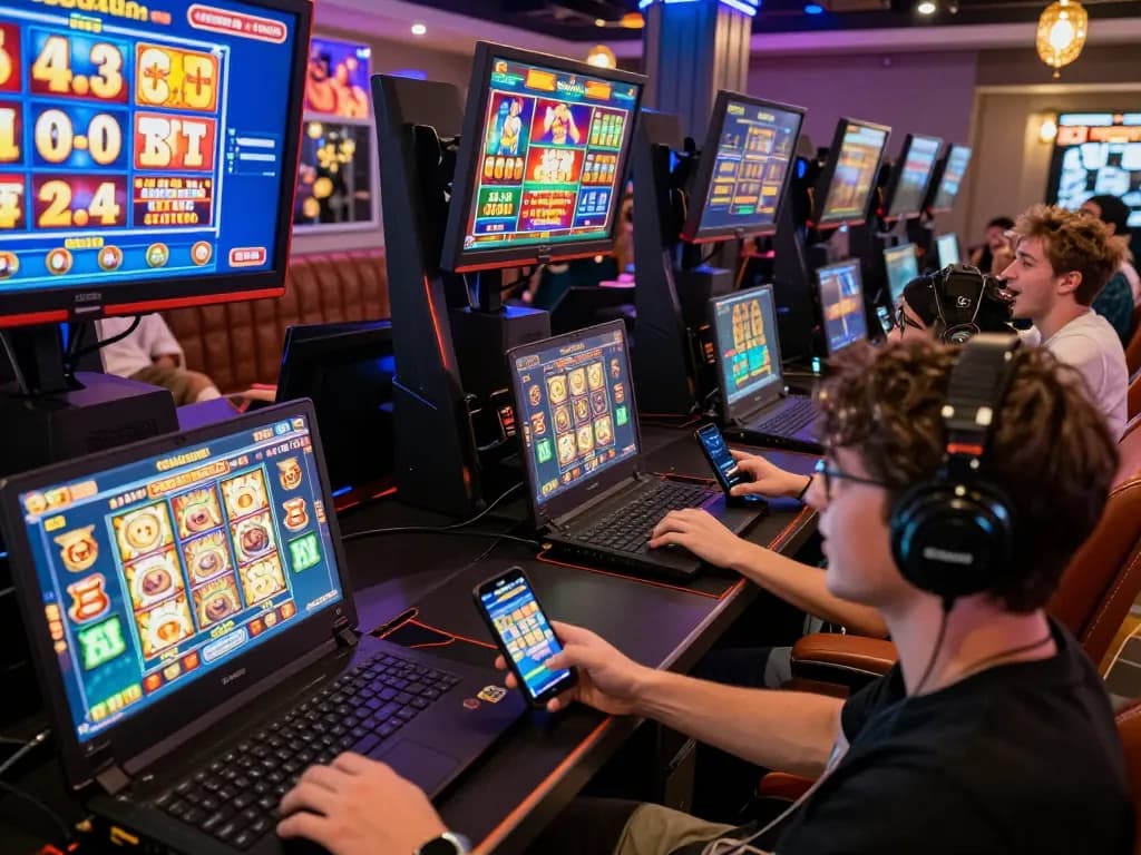 Adegan permainan online Koicuan yang menarik dengan pemain terlibat dalam permainan slot yang mendebarkan.