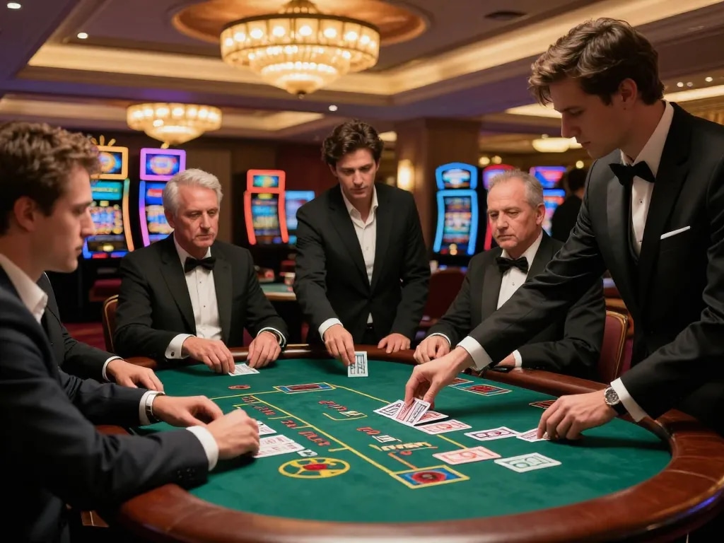 Players engaging in a thrilling game of blackjack at TG88 casino with vibrant atmosphere.