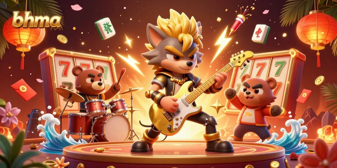 Join the bhma gaming adventure with electrifying characters on a vibrant casino stage!