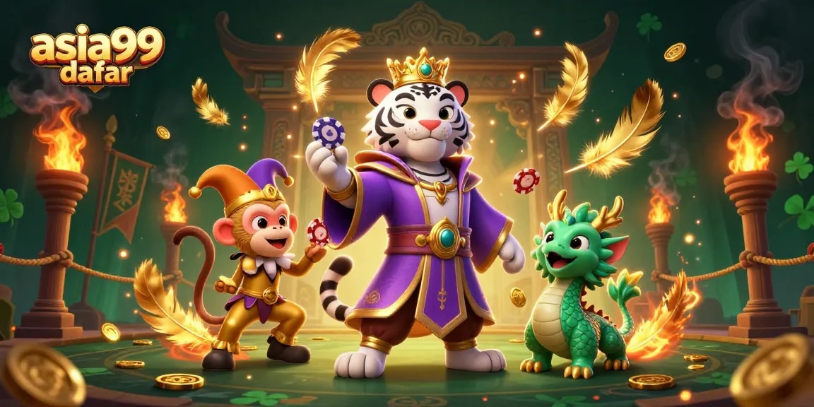 Experience the thrill of gaming with asia99 daftar, showcasing a vibrant scene of luck and fun.