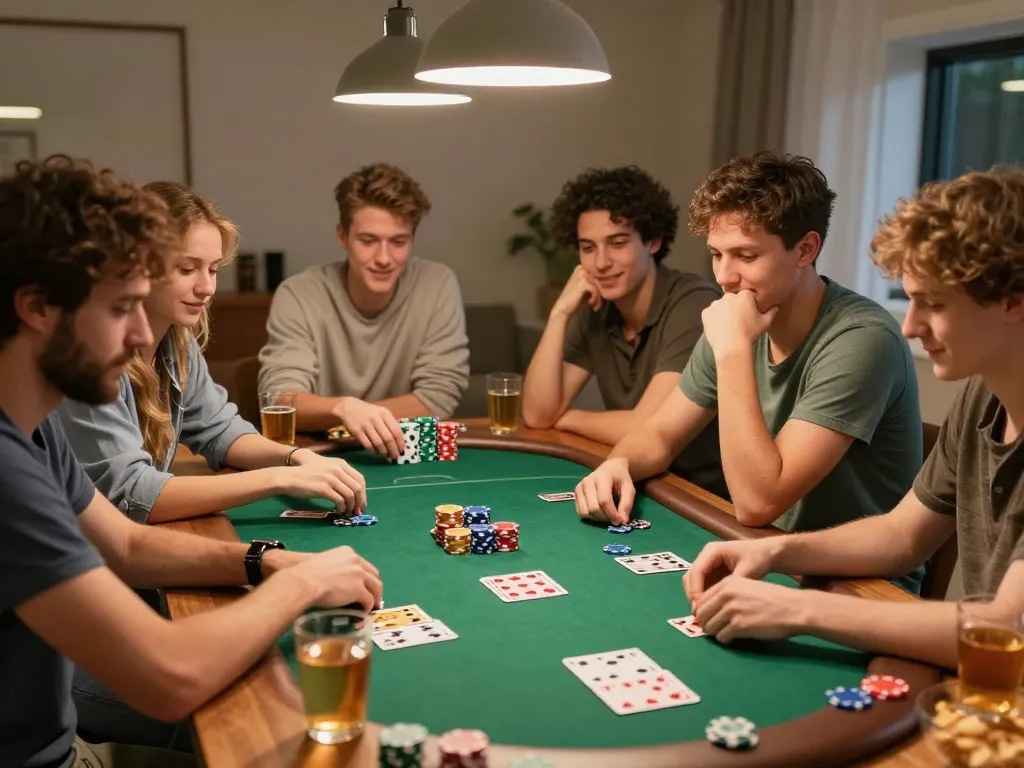 Teman-teman menikmati malam poker yang menarik sambil menggunakan aplikasi emaqq untuk strategi taruhan.