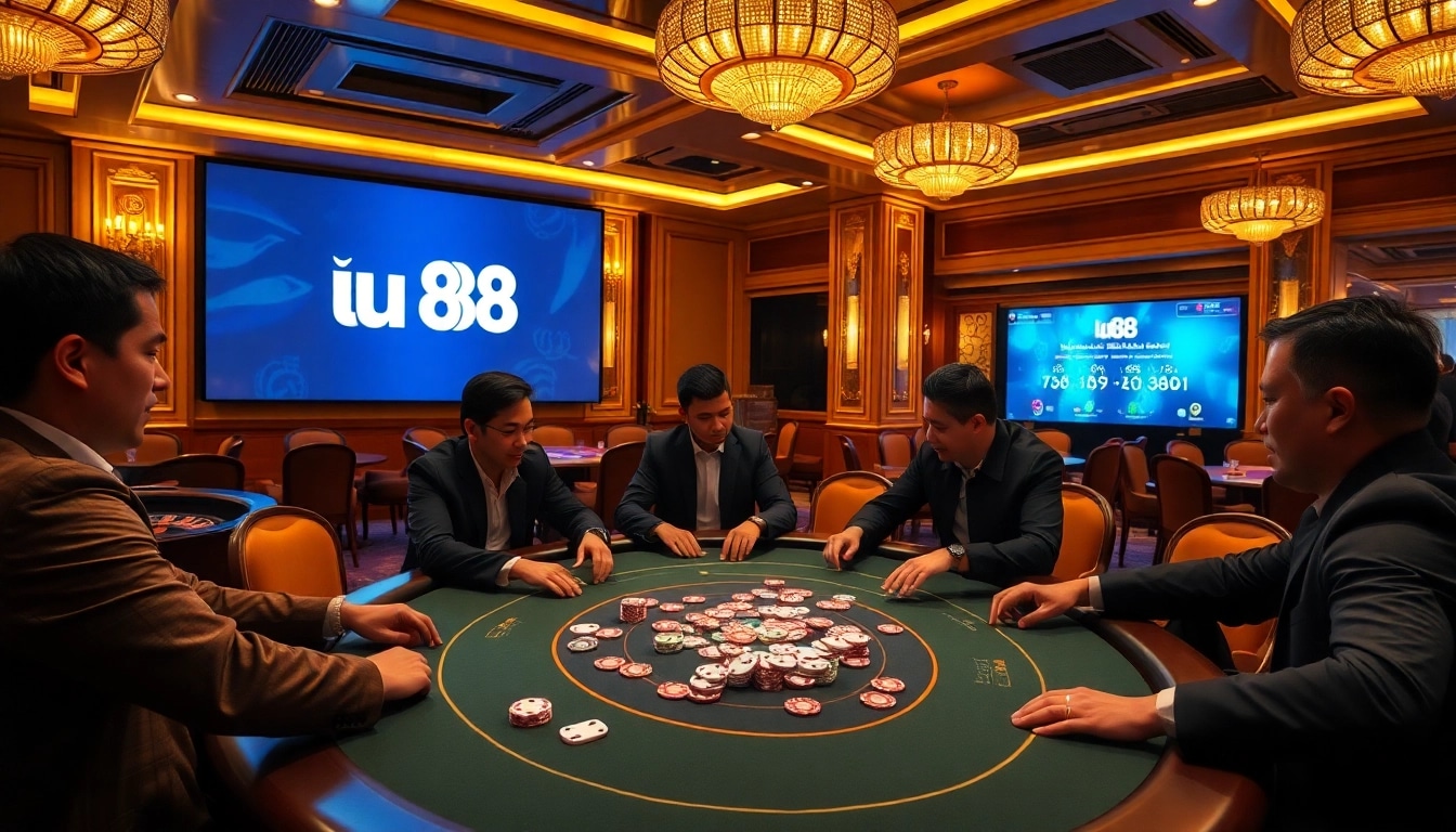 Experience strategic gameplay at uu 88's luxurious casino table with vibrant poker action.