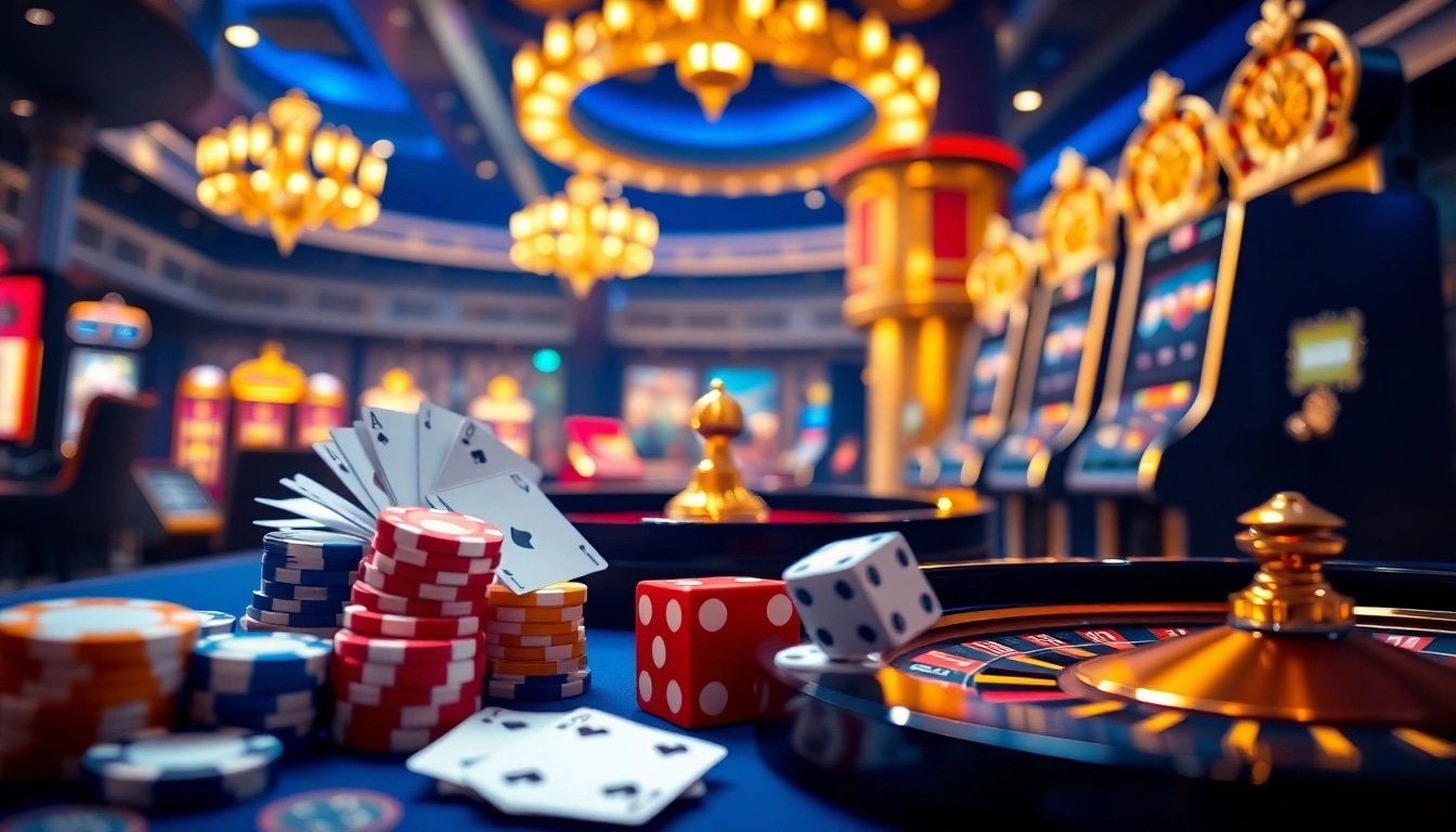 Experience vibrant game action at trang chủ xx88 with exciting slots, poker chips, and roulette wheels.