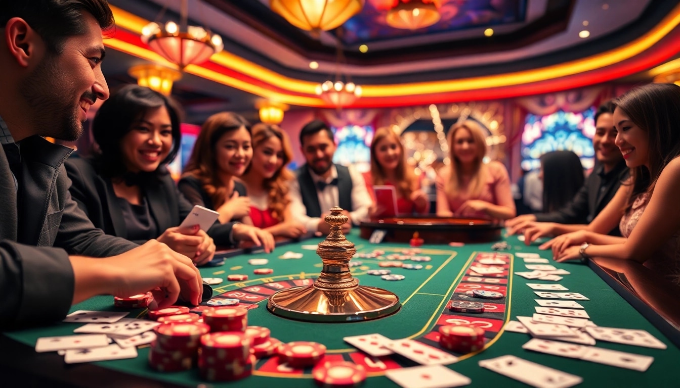 RR88 gaming table featuring poker chips and cards, highlighting the excitement of online gambling.