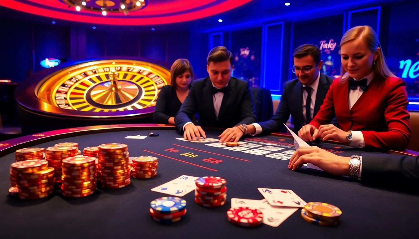 Experience thrill and luxury at OLYMPUS88 with lively gambling action at a high-stakes poker table.
