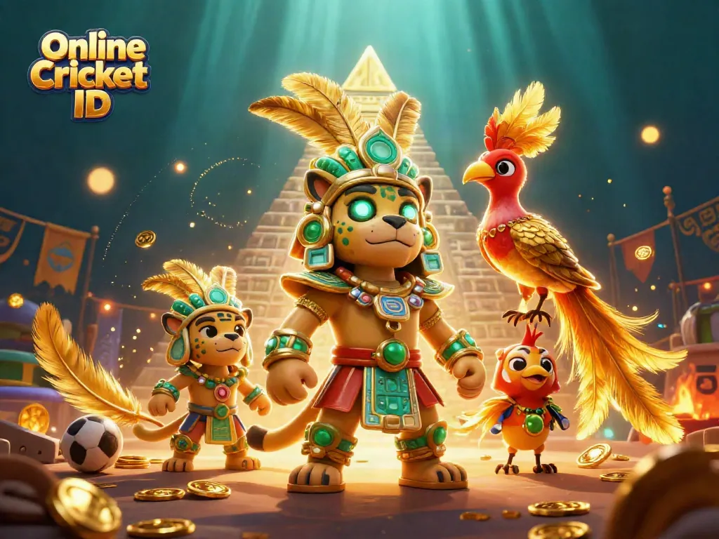 Engage with Online Cricket ID through dynamic betting elements and characters in a vibrant scene.