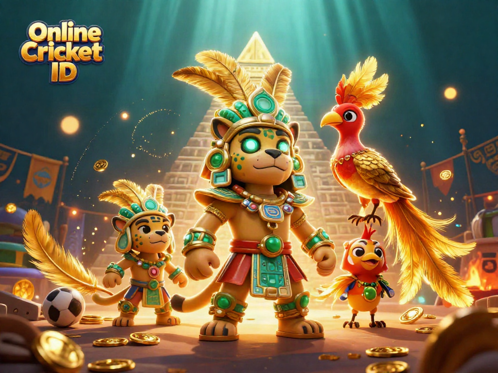 Engage with Online Cricket ID through dynamic betting elements and characters in a vibrant scene.