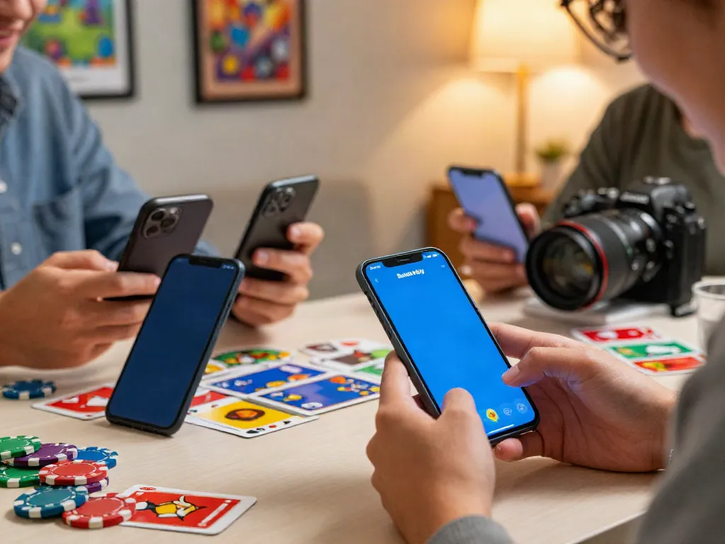 Excited player enjoying the Rumble Rummy app in a colorful gaming setting.