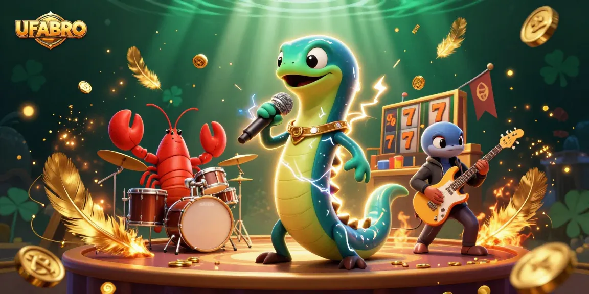 Engage in thrilling gameplay at UFABRO featuring an electric eel DJ with a vibrant underwater casino scene.