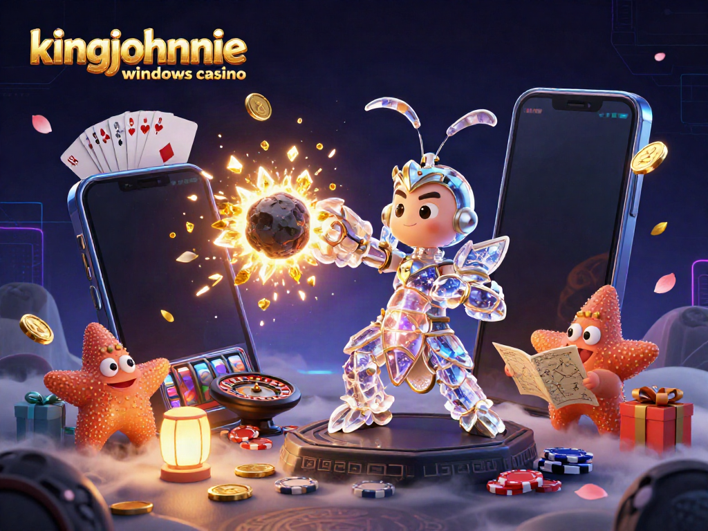 Experience the excitement of kingjohnnie windows casino with vibrant 3D casino elements and animations.