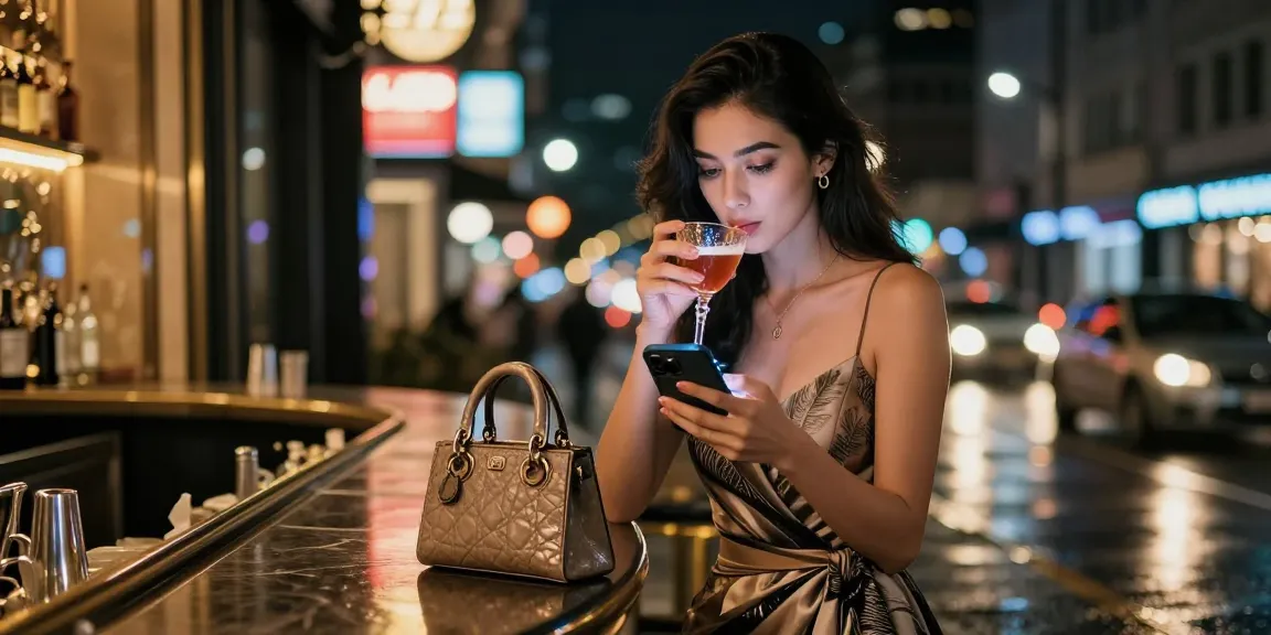 Gái gọi trong không gian thành phố về đêm, thể hiện sự sang trọng và phong cách.