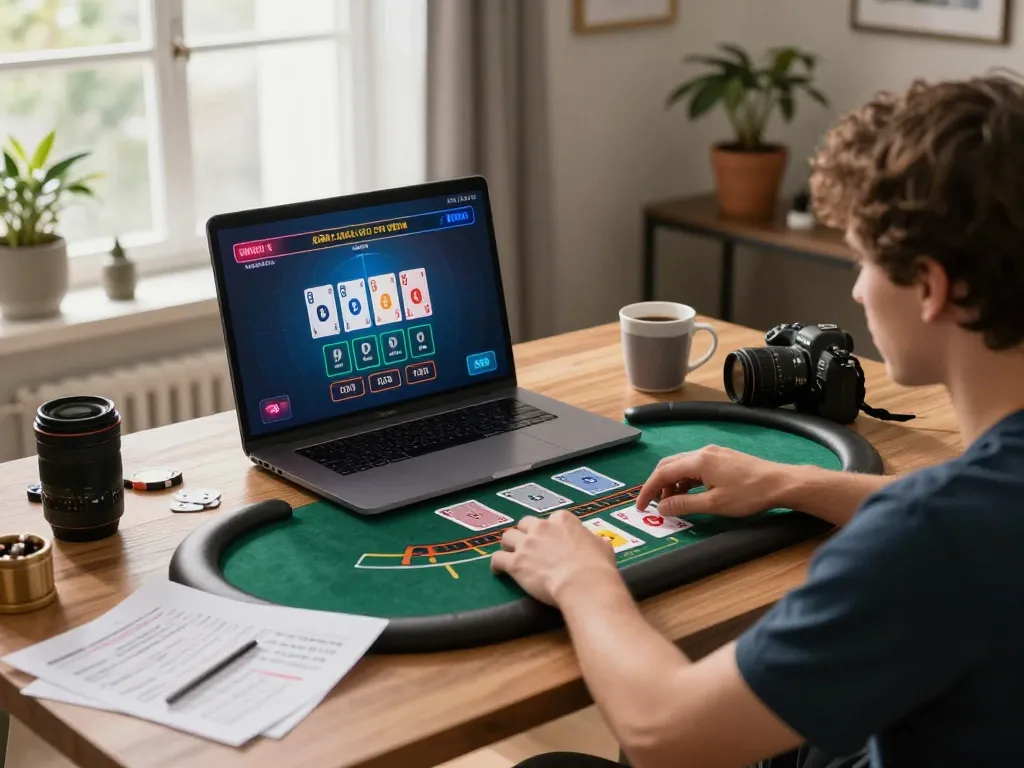 Pemain menikmati blackjack dealer langsung BIOSKOP69 dengan catatan strategi terlihat
