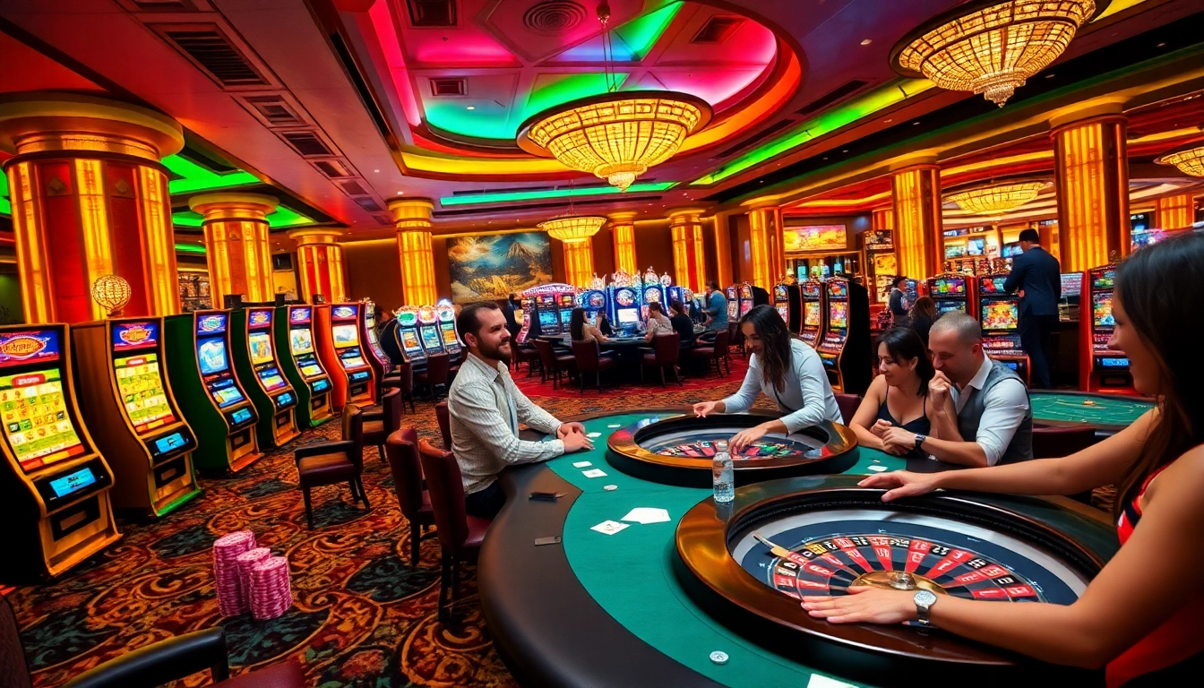 Players engaging in exciting games at B52 casino, showcasing vibrant tables and dynamic atmosphere.