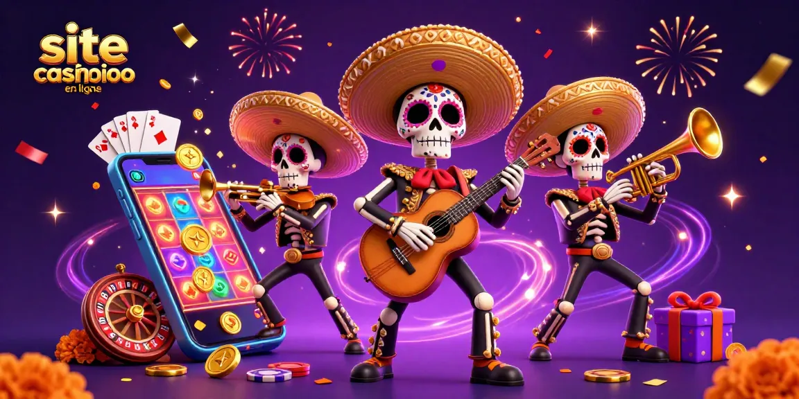 Célébrez avec des visuels vibrants et de l'action sur site casino en ligne présentant une scène de mariachi animée.