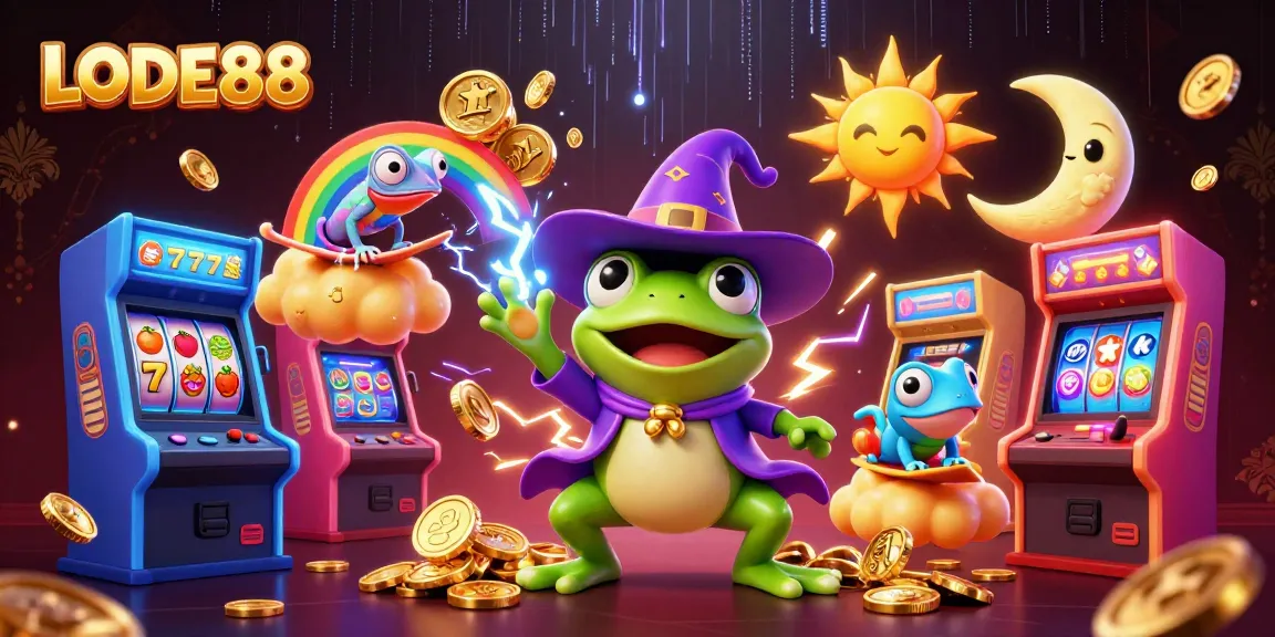 Experience LODE88 excitement with a vibrant 3D casino illustration of magical characters and enriching gameplay.