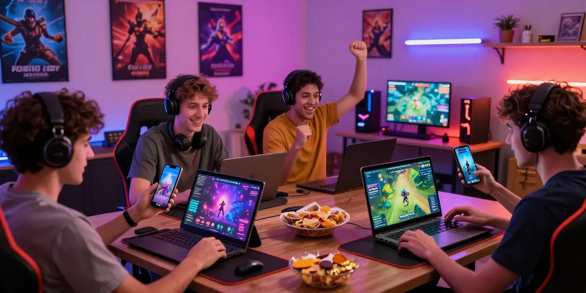 Players engaging in Raja Game login on multiple devices, embodying excitement and social interaction in a modern gaming setup.